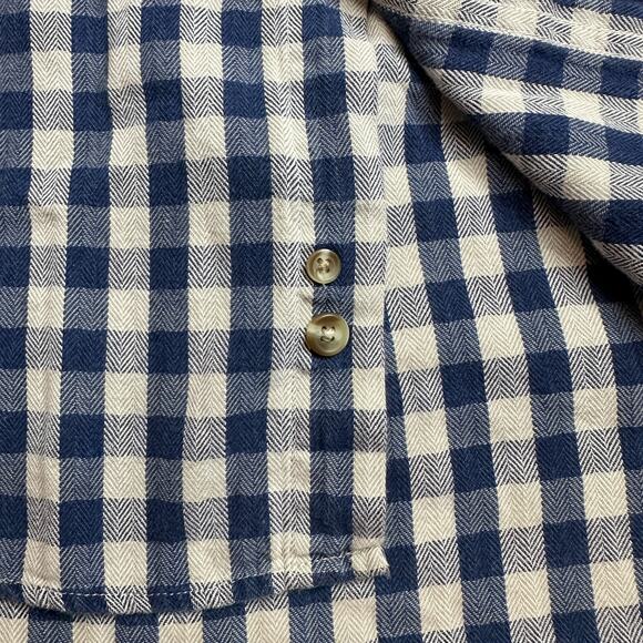 RALPH LAUREN CHAPS MENS L BLUE WHITE PLAID LONG SLEEVE BUTTON DOWN OXFORD SHIRT - Picture 5 of 9